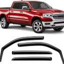 in-Channel Rain Guards Fit for RAM 1500 Crew Cab 2019 2020 2021 2022 2023 2024, Extra Durable Side Window Deflectors, Wind Deflectors 2024 RAM 1500 Rain Guard Black 4 PCS