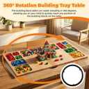 Building Baseplate Table for lego, lego Table with Storage and Classify, Building Tray Board for Adults Children and Seniors with 360 Rotating Lazy Susan