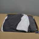 PHF Waffle Sherpa Throw Blanket, 50x60 Inches Luxury Plush Flannel Blanket for Winter, No Shed No Pilling, Cozy Soft Reversible Waffle Weave Fleece Throws for Bed and Couch, Black