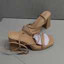Shoe'N Tale Platform Heels for Women Strappy Block Chunky Heels Square Toe Ankle Buckle Sandals (8)
