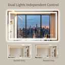 30"x48" LED Bathroom Mirror with Lights, Backlit + Front Lit, Anti-Fog, Lighted Bathroom Mirror for Wall, HD Shatterproof Tempered Glass, Dimmable, Memory Function (Horizontal/Vertical)