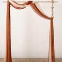 Ling's Moment Wedding Arch Draping Fabric - 20Ft Fall Wedding Arch Chiffon Fabric, Sheer Hanging Drapes Arrangement for Ceremony Backdrop Outdoors Party Swag Home Decor (Coral Peach & Terracotta)