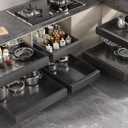 Seinloes 6 Pack Pull Out Cabinet Organizer 21" Deep,Full Extension 3 Slide Rails Slide Out Drawers With Raising Pad for Framed Cabinets,Expandable Width (12.3"-20.5"),No Drill Roll Out Shelves,Black