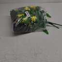 Artificial Cemetery Flowers, Gravesite Decoration Roses, Memorial Bouquets with Cemetery Vase, Vibrant and Long-Lasting Colors （ Yellow+Purple, 2 Bundles)