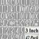 3 Inch Alphabet Letter Stencils for Painting - 42 Pack Letter and Number Stencil Templates with Signs for Painting on Wood, Reusable Letters and Numbers Stencils for Chalkboard Wood Signs & Wall Art