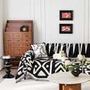 Boho Couch Cover, Chenille Couch Cover Soft Pet-Friendly Sofa Cover for Dog, Sofa Slipcover Multi-use Furniture Protector with Tassels,Washable Cover for 3 Cushion Sofa (71" x 118", Black)