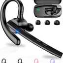 New Bee Bluetooth Headset V5.1 72H Talk Time Dual Mic with Mute Button for Business, Wireless Hand-Free Bluetooth Earpiece with 500mAh Charging Case for Cell Phone Calls Trucker Driver Laptop