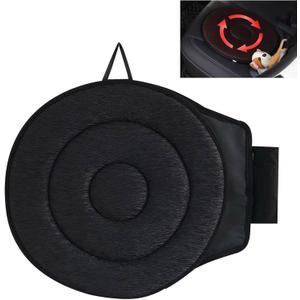 360 Rotating Seat Cushion for Car,Swivel Car Seat for Car for Elderly Support, Non Slip, Memory Foam, Ergonomic Design (Black)
