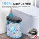 jinligogo 5 Gallon Bathroom Trash Can with Lid, Automatic Motion Sensor Black Trash Can, Touchless Slim Waterproof Garbage Bin for Kitchen, Bedroom, Office, and Bathroom