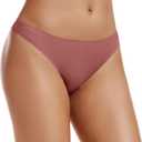 voenxe Seamless Women Underwear Thongs,No Show Ladies Thong,No Line Workout Breathable Comfortable Panties,Soft Undies,5-Pack (Black, S)