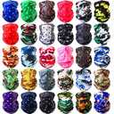 Tarpop 30 Pcs Neck Gaiters Scarf Elastic Wrap Headband Sweat Absorbing Bandana for Women Men Sports Yoga Running(Vibrant Style)