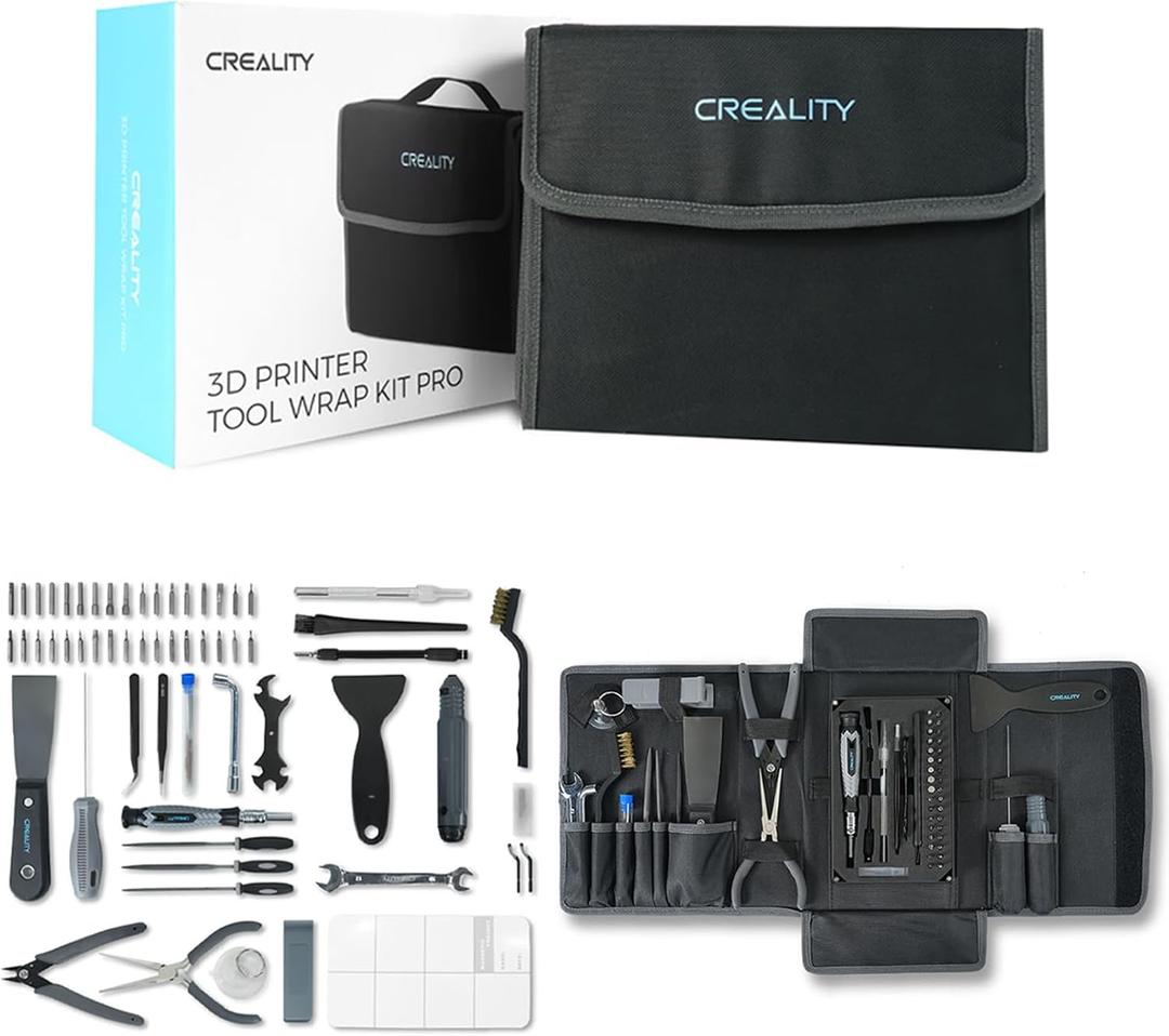 Creality 3D Printer Tools Kit, 74 Pcs in 1 3D Printing Tool Wrap Kit Assembly/Removal/Finishing/Filament Cutting Set with Nozzle Cleaning Kit 3D Printer Accessories for All FDM 3D Printers
