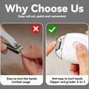 3 in1 Automatic Electric Nail Clipper, New Universal Automatic Fingernail Grinder, Automatic Nail Trimmer with Light and Nail Scraps Storage-a