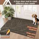 COSY HOMEER Front Door Mat Low Profile Non-Slip Doormat for Entryway, Absorbent Dirt Trapper Washable Entrance Mat, Sturdy Polyester Doormats (48"x32", Brown)