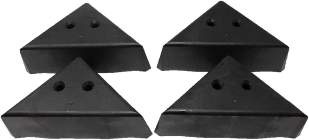 JSP Manufacturing 3" Triangle Plastic Furniture Black Corner Legs - Sofa Couch Chair Ottoman (4 Legs)