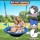 HeyZoo Tree Swing, 48 inch Saucer Swing, with Tree Hanging Straps, 900lbs Weight Capacity, for Outdoor Backyard and Playground, Gifts for Kids, Blue