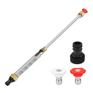 Jet Nozzle Power Washer Wand for Garden Hose, High Pressure Watering Sprayer Cleaning Tool with 2 Different Nozzles for Gutter Patio Car Pet Window Glass.(Grey)