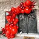 4 x 50 Pcs Red Foil Cone Star Balloons - 26 Inch Explosion Mylar Balloons, 12 Point 3D Starburst for Party Supplies, Christmas, Birthday, Wedding Decorations