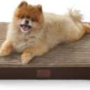 Bedsure Dog Bed for Small Dogs - Orthopedic Pet Beds with Removable Machine Washable Cover, NOT Waterproof Egg Crate Foam Puppy Mat, Suitable for Pet Up to 20 lbs, 23"x17"x2.8", NOT for Chewers (Coffee & Cream)