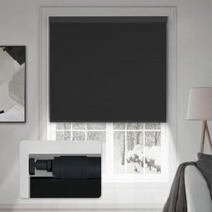 34''W x 64''H No Drill No Tools Cordless Cellular Shades for Indoor Windows, Blackout Honeycomb Blinds with Pull Down & Free Stop, Thermal Insulating & Noise Reducing, Black