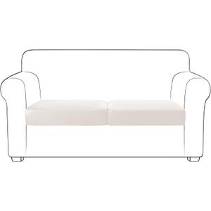 Yates Home PU Leather Couch Sofa Cushion Slipcover Water-Proof Elastic Chair RV Seat Covers Loveseat Sofa Furniture Protector Slip Cover for Seater Replacement Living Room（2 Pieces, Beige）