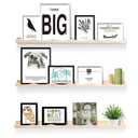 AZSKY Floating Bookshelf for Kids, Floating Shelves for Wall, Cloud Picture Ledge Shelf Natural, 35.4 Inches Nursery Book Shelves Set 3, Baby Book Shelf for Baby & Toddler Room Decor