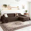 MEETSKY Sectional Couch Covers Chenille 2 Pieces Couch Covers for L Shape Sofa Cover Washable, Sofa Throw Cover for 3 Cushion Couch, Sofa Slipcover for Dogs(X-Large, 71"x118"+71"x118", Dark Chocolate)