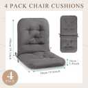 Chunful 4 Pack Tufted Back Chair Cushion Indoor Outdoor Weather Resistant Swivel Rocker Patio Chair Cushions for Outdoor Furniture (Dark Gray)