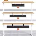 Univivi No Drill Under Desk Cable Management Tray, 36" Cord Organizer for Table, Clamp/Screw Mount Desk Cable Management, Premium Fabric Cable Management Tray for Office, Home (Black)