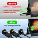 AGVEE 180 Degree Angled USB-C to USB-C Adapter and 2 Direction U-Shaped Mini HDMI to HDMI Converters, HDMI 2.0 4k@60HZ, Coupler Extender Extension for Portable Display Monitor, Black