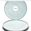 Stoneware breakfast & dessert plates set 2 pcs Light beige & blue stylish cake plates Dishwasher, microwave and scratch resistant Small salad plates Dinner service