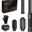 5-in-1 Hair Styler & Dryer, 110,000 RPM Ionic, Auto-Wrap Curling Barrels (L/R), Oval Volumizer & Straightening Brush, 3 Heat/3 Speed, Quick-Lock