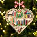 Just a Girls Who Love Books Ornament, Reading Book Lover Wooden Ornaments for Christmas Tree Decoration, Book Theme Reading Books Ornaments Gift for Teacher, Reader, Bookworm