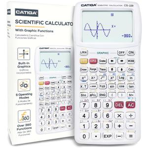 CATIGA Scientific Calculator with Graphic Functions - Multiple Modes with Intuitive Interface - Perfect for Students of Beginner and Advanced Courses, High School or College (3) White)