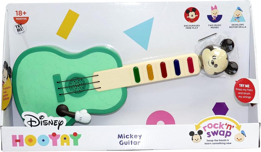 Disney Hooyay Mickey Mouse Musical Guitar Rock n Swap Early Learning Toys for Ages 18 Months and Up, Multicolor (20235)