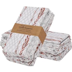 RUVANTI Cloth Napkins Set of 12 Cotton 100%, 18x18 Inches Napkins Cloth Washable, Soft, Absorbent. Cotton Napkins for Parties, Christmas, Thanksgiving, Weddings, Dinner Napkins Cloth - Wheatable