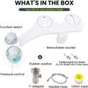 Terapaton RV Bidet Toilet Seat Attachment, RV Bidet for Camper Toilet with Dual Nozzles, Self/Rear/Front Cleaning, Non-Electric, Adjustable Water Pressure, Fresh Water