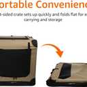Amazon Basics Portable Folding Soft Dog Crate for Cat, Dog, Rabbit, Double Door with Mesh Ventilation, Collapsible, Easy to Set Up, Large 36" x 24" x 24", Tan