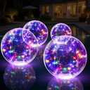 Solar Floating Pool Lights, 14 Inch Colorful Solar Pool Light Balls, Floating Glow Globe IP68 Waterproof, Inflatable Solar Lights up Balls for Swimming Pool Pond Outdoor Decor -4PCS