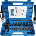 16PCS Bicycle Blind Hole Bearing Puller Set with Bearing Press Kit for Bearing Installation Internal Bearing Extractor Puller Kit for Bearing Removal with Two-Jawed Puller & 7PCS Expandable Collets