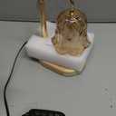 Candle Warmer Lamp Adjustable Timer - Electric Flower Glass Candles Warmers Adjustable Height Dimmable Vintage Base Modern Wax Candles Top Warmers for Small Jar Scented Wax Melts (Amber)