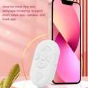 Bluetooth Page Turner Remote Control, Wireless Selfie Shutter, TikTok Scrolling, Compatible with iOS/, White