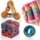 JOYBLI- Handheld Fidget Toy for Adults , 4PC Fidget Toys Set Fidgets for Classroom, Finger Spinners,Infinity Cube, Fidget Cube, Stress Relief Desk Cool Gadget for Kids Teen Pack Of 3
