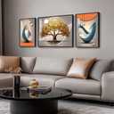 Large Framed Modern Luxury Large Wall Art for Living Room, Set of 3 Bright Style Abstract Paintings Artwork for Walls, Contemporary Big Art Prints Pictures for Hallway Bedroom Dining Room Office Wall Decor