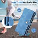TwoHead for Samsung Galaxy S25 Wallet Case with Card Holder, Detachable Magnetic Phone Case for S25,PU Leather All-Round Protective Phone Case Wallet with Wrist Strap(6.2 in,Sky Blue)