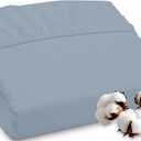 ROYALE LINENS 300 Thread Count 100% Long Staple Combed Cotton Fitted Sheet Twin XL - Super Soft Deep Pocket Bottom Sheet - Fitted Sheets Only - Elastic Sheets (Twin XL, Lake Blue)