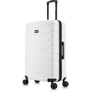 InUSA TREND Luggage with Spinner Wheels | Durable Lightweight Hardside Suitcase, Travel bag with Handle and Trolley, 28-Inch Large Checked luggage | White