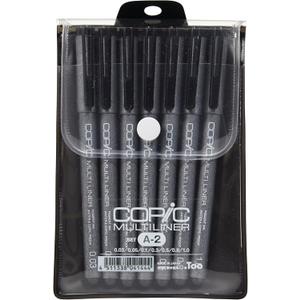 Copic Markers MLA2 Multiliner Inking Pen, Set A-2,Black