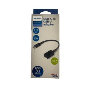 Philips USB-C to Female USB-A Adapter Audio Video USB 3.1 5Gbps Black SWU7113A
