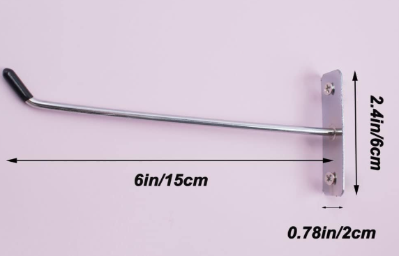 18 pcs Wall Mounted Hook Heavy Duty Metal Single Hooks Home Storage Organizer Hanger Stainless Steel Hook Garage Hooks Tool for Garage Shop Retail Office Kitchen Store Display (6in/15cm)